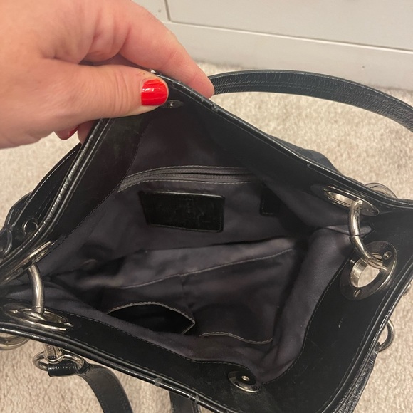 Coach Ashley Hippie Crossbody Purse Signature Sateen Black/Grey/Silver - Picture 7 of 7